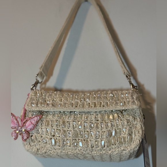 Mother of Pearl Crochet Beaded Shoulder Bag - Picture 5 of 6